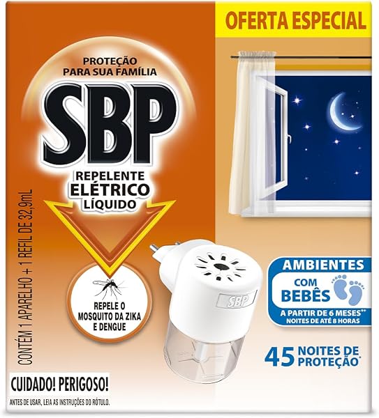 SBP Repelente Elétrico Líquido 45 Noites